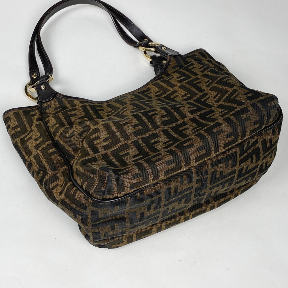 Fendi Zucca Pattern Handbag Tote Canvas Brown - image 2